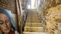 Treppe zum Atelier und Garten